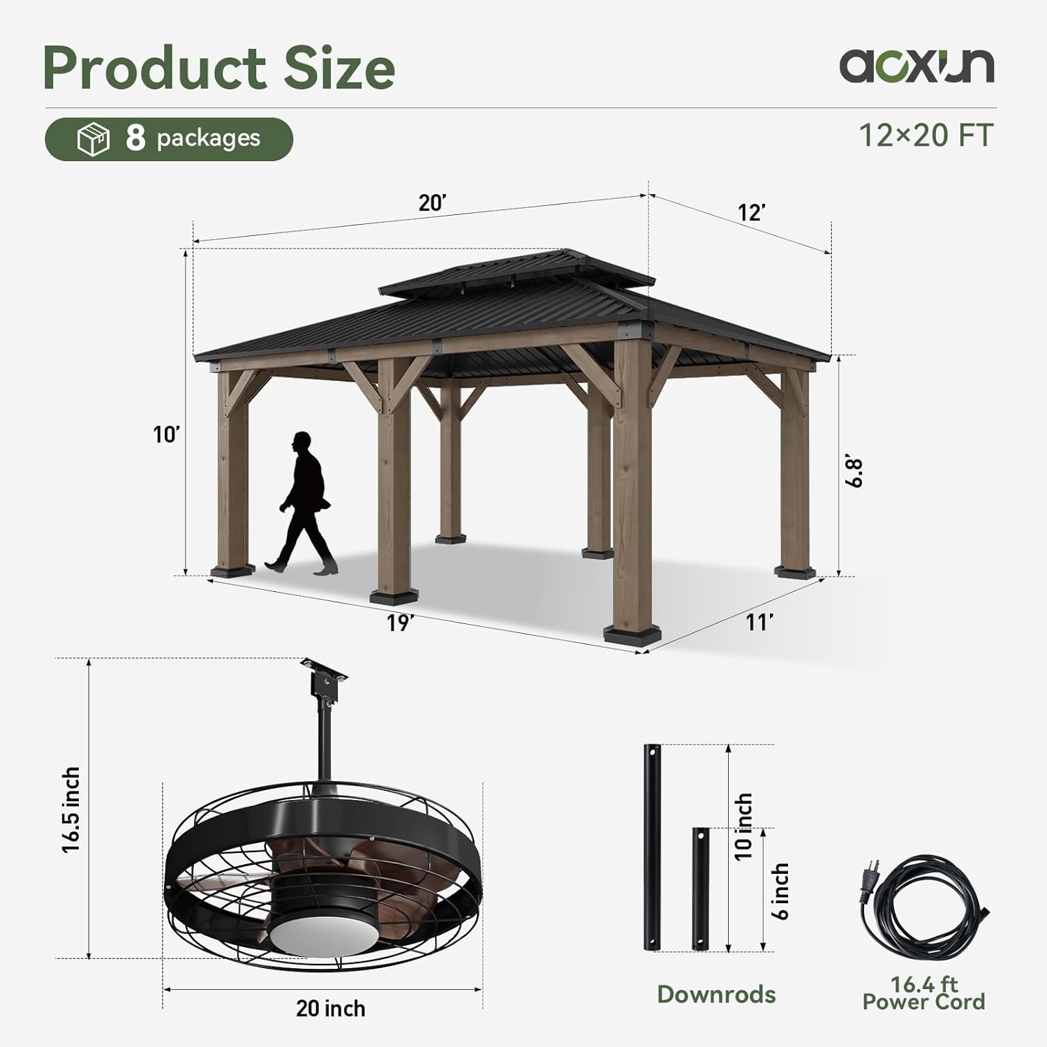 Hardtop Cedar Wood Gazebo