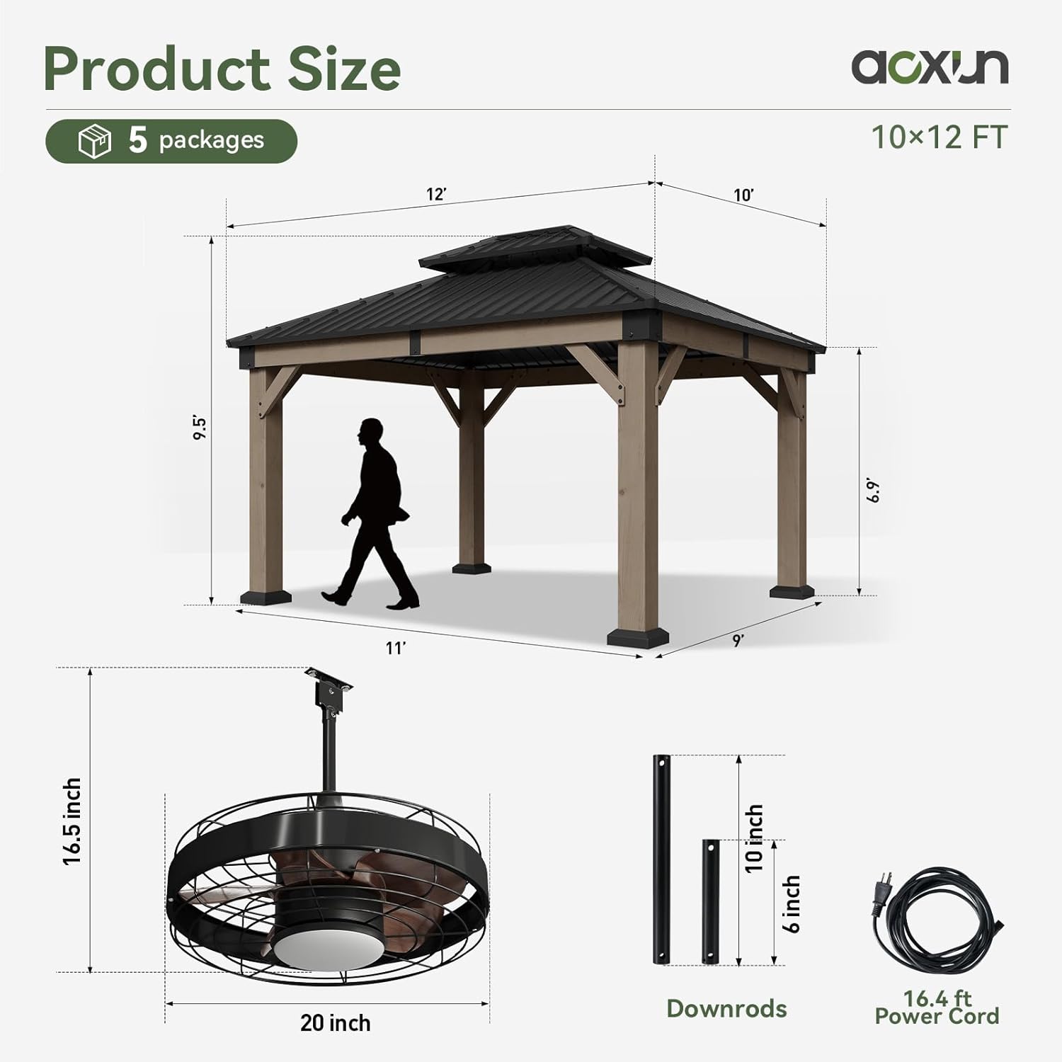 Hardtop Cedar Wood Gazebo