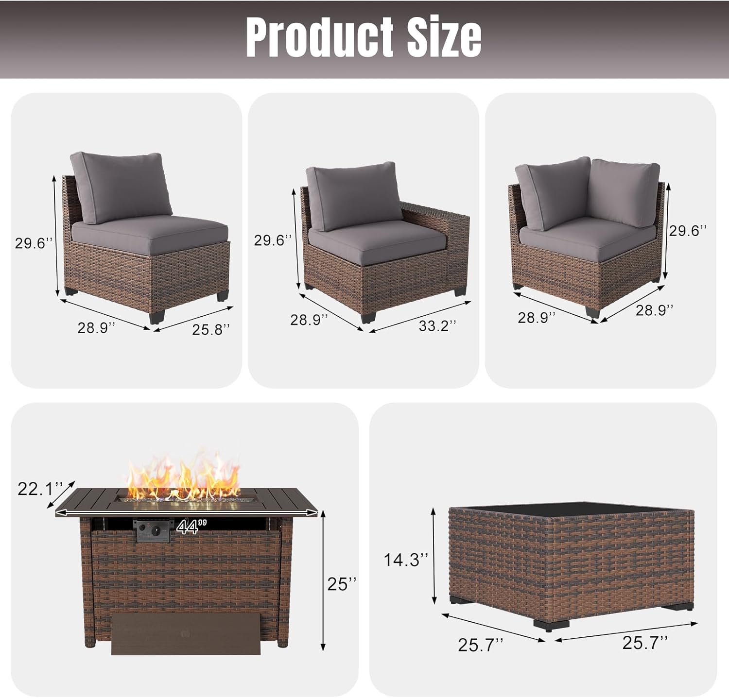 Aoxun 6 Pieces/7 Pieces Patio Furniture Set