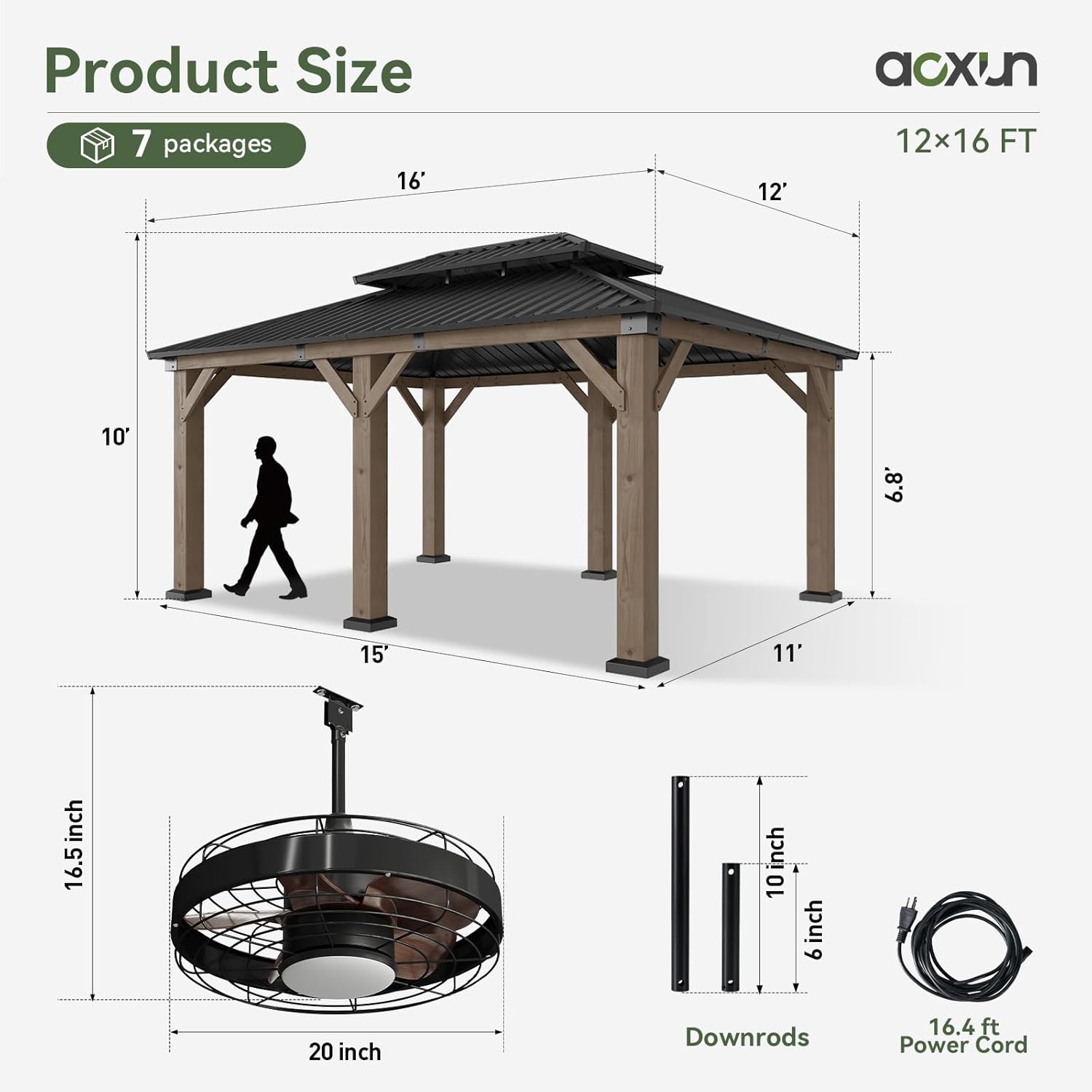 Hardtop Cedar Wood Gazebo