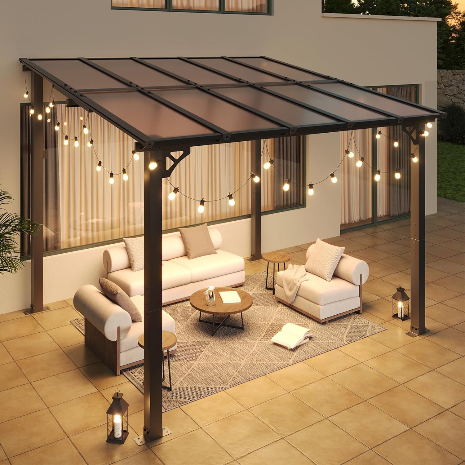Polycarbonate Wall Mounted Lean To Gazebo