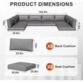Aoxun Outdoor Replacement Cushions for Patio Furniture, Deep Seat Outdoor Cushions for 6-Seat Wicker Sectional, 14-Piece Water-Repellent Cushion for L-Shape Couch