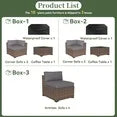 10 Piece Patio Furniture Set Wicker Rattan Patio Conversation Set Outdoor Sectional Sofa Set with Coffee Table and 4” Thickened Cushions, Gray (Waterproof Cover Included)