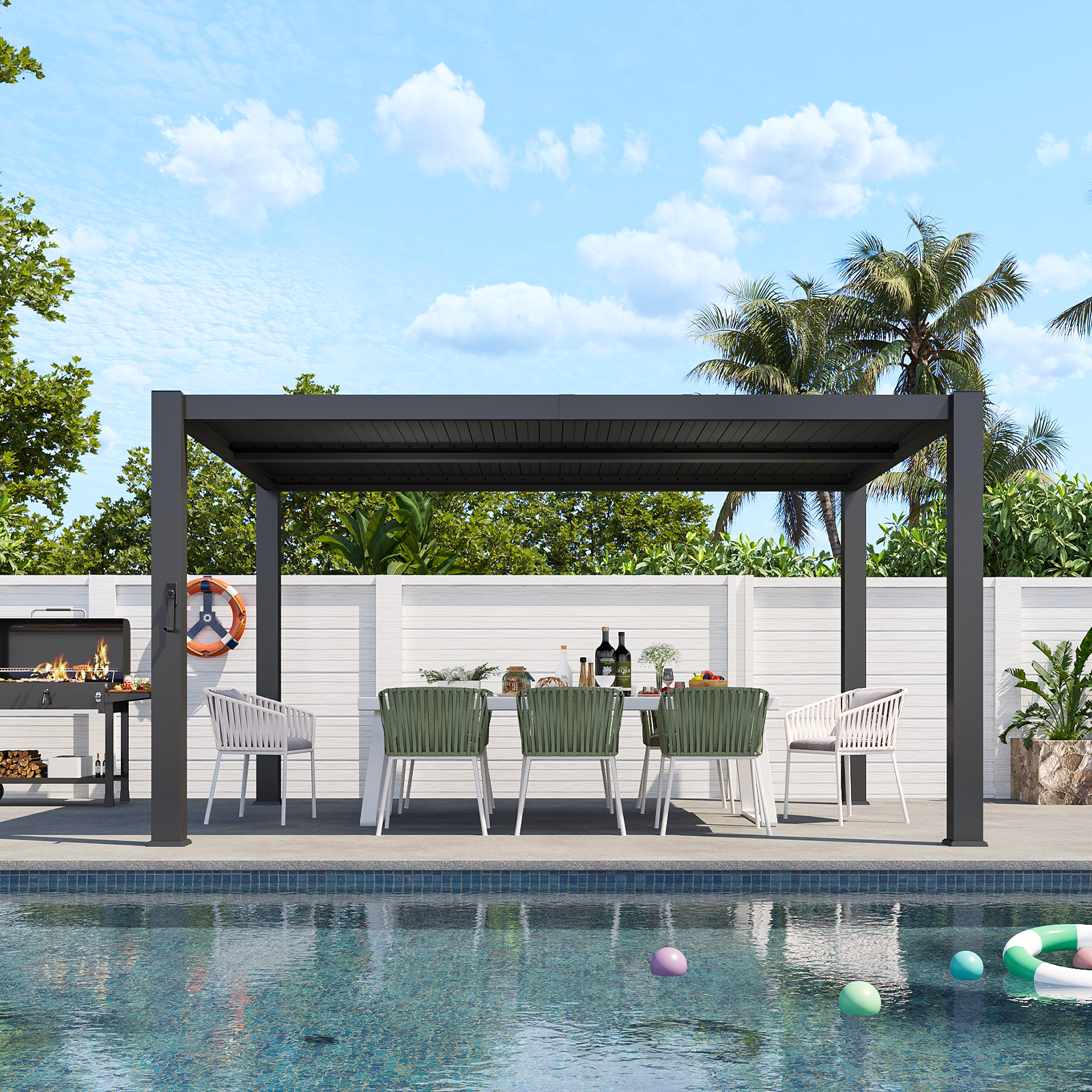 Aoxun 10' x 13' Louvered Pergola