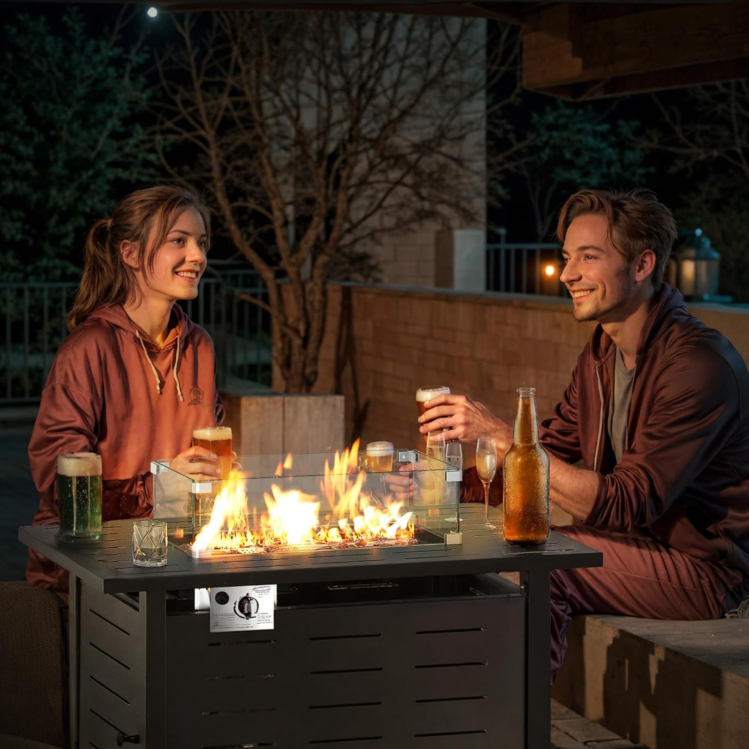 Steel Propane Fire Pit Table, 50,000 BTU