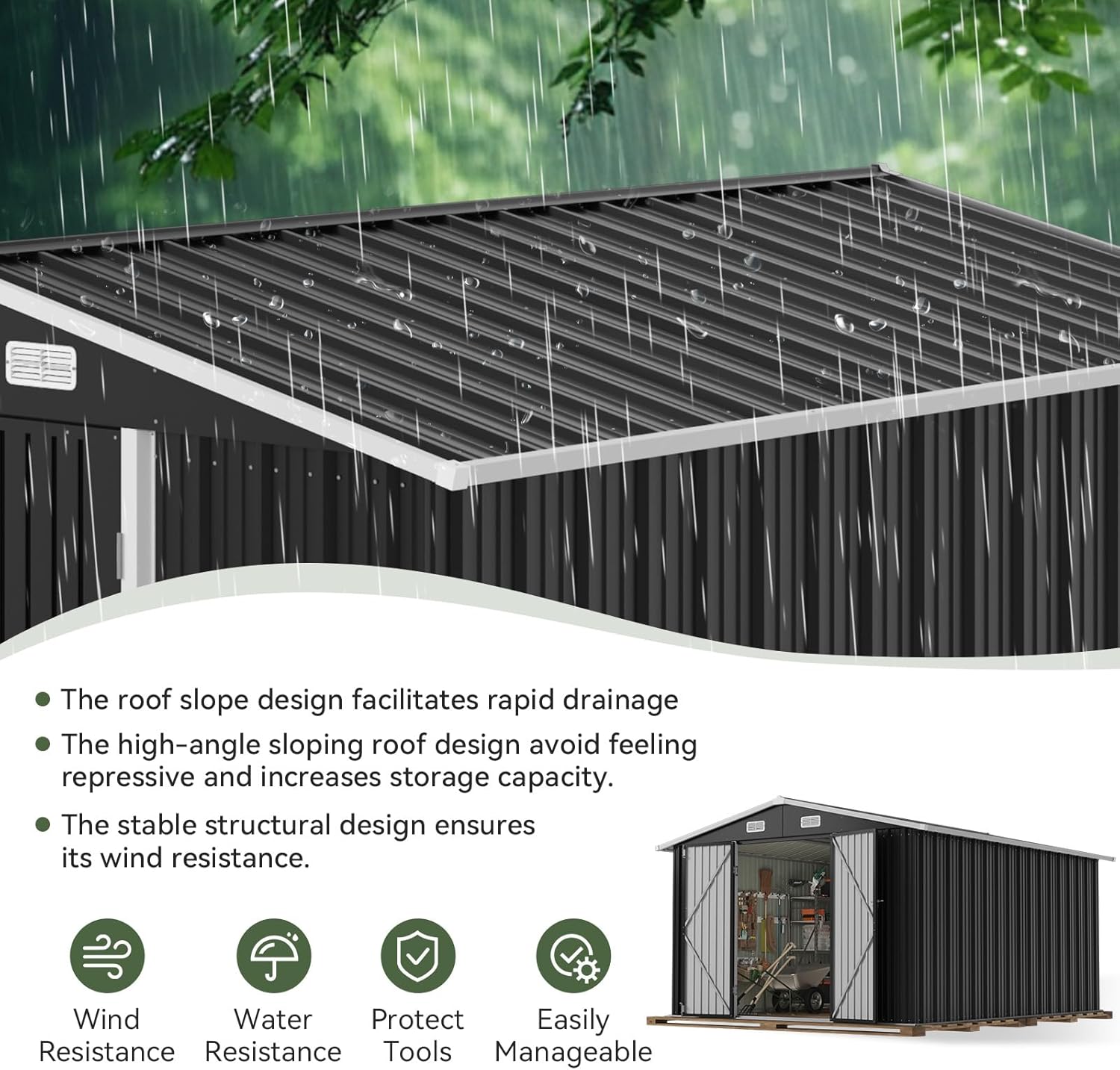 Metal Utility Shed House with Air Vent (Copy)
