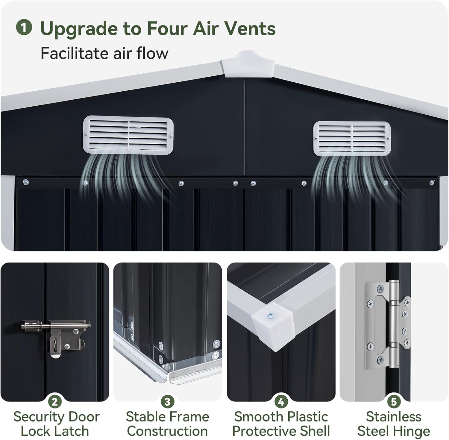 Metal Utility Shed House with Air Vent (Copy)