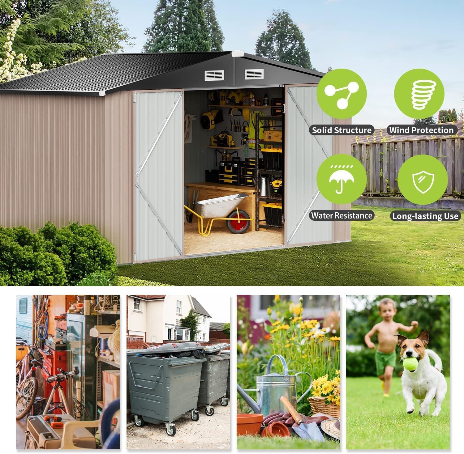 Metal Utility Shed House with Air Vent (Copy)