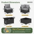 12 Piece Patio Furniture Set with 44” Fire Pit Table Wicker Rattan Patio Sectional Sofa Set Outdoor Seating Furniture with 4'' Thickened Cushion, Gray (Include Waterproof Cover)