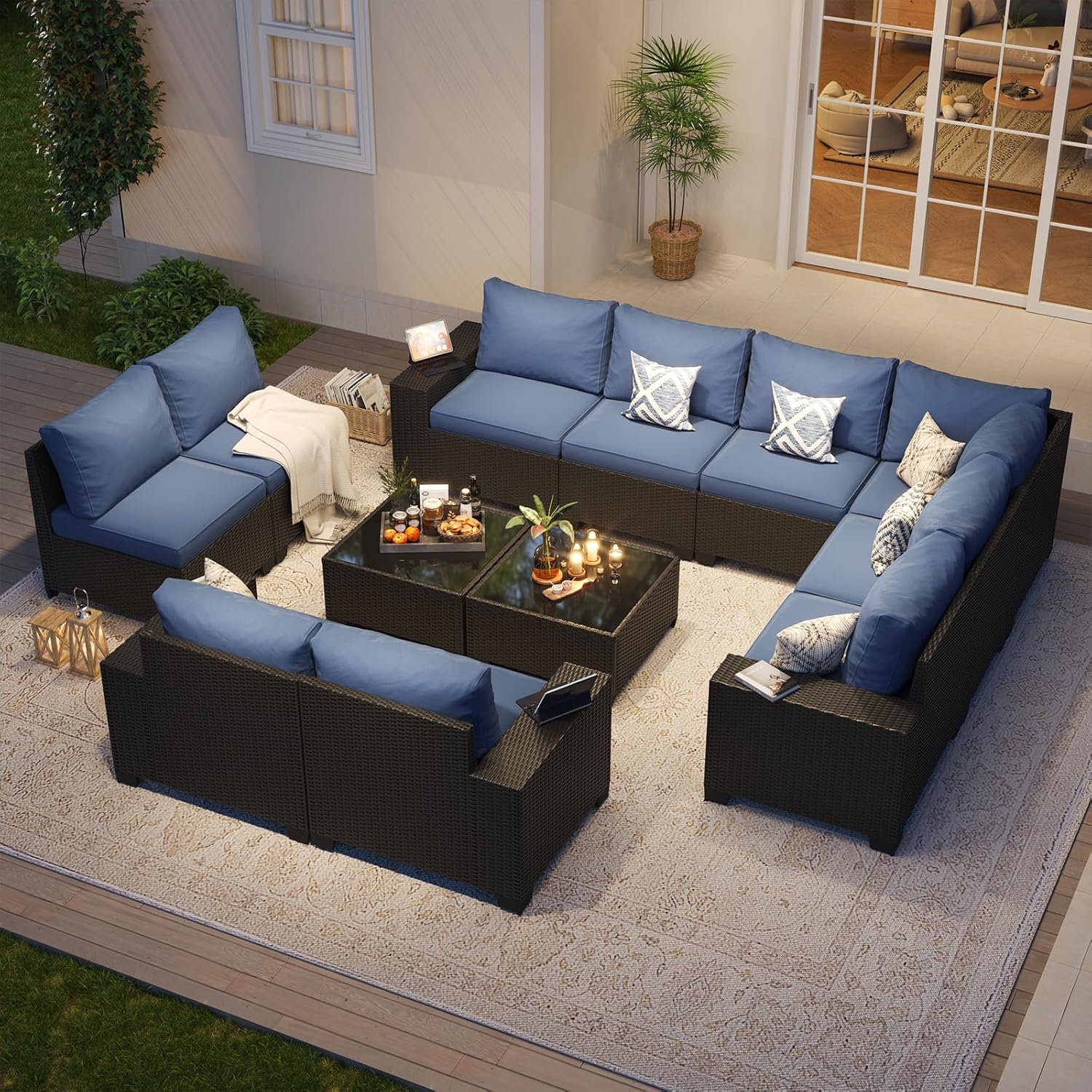 Patio Furniture Set 6 Pcs7Pcs/w Firepit9 Pcs Sofa