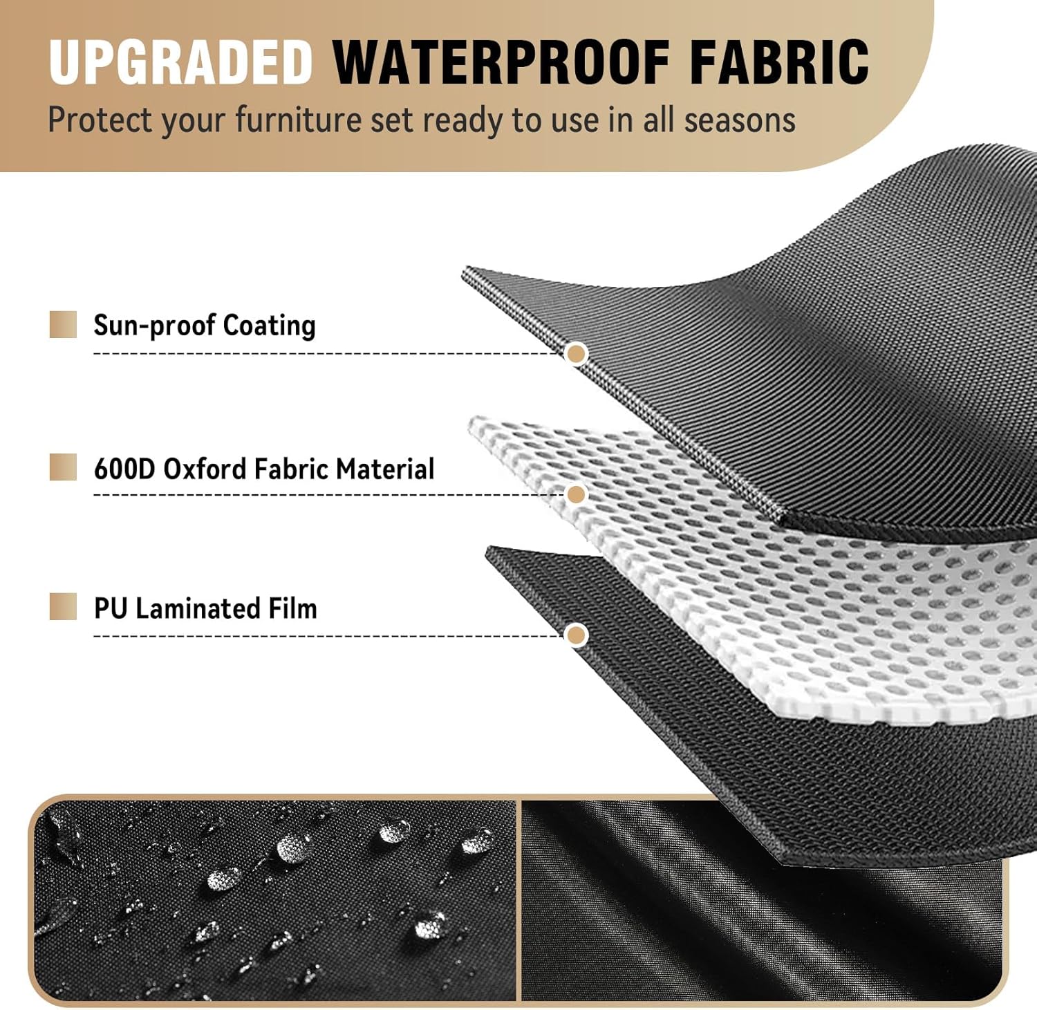 Aoxun 4 Piece Patio Furniture Set, Wicker Outdoor Furniture Set with 2 Pillows, Small Patio Sectional Outdoor Couch for Garden, Backyard, Porch,Grey