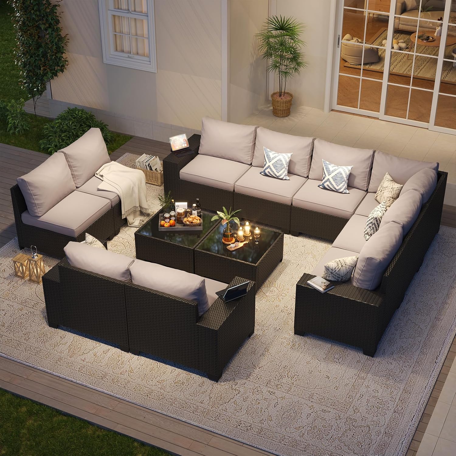 Patio Furniture Set 6 Pcs7Pcs/w Firepit9 Pcs Sofa