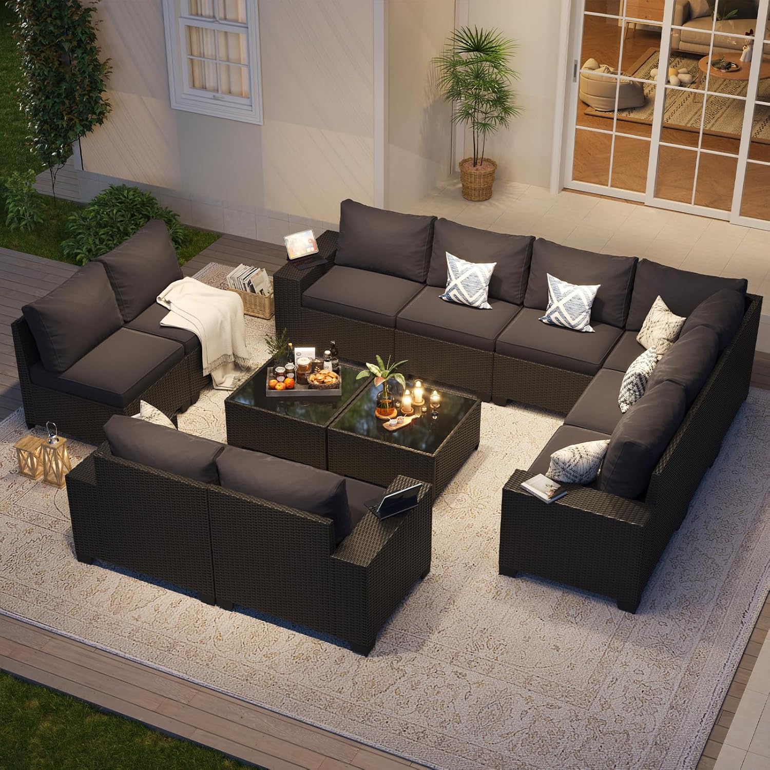 Patio Furniture Set 6 Pcs7Pcs/w Firepit9 Pcs Sofa