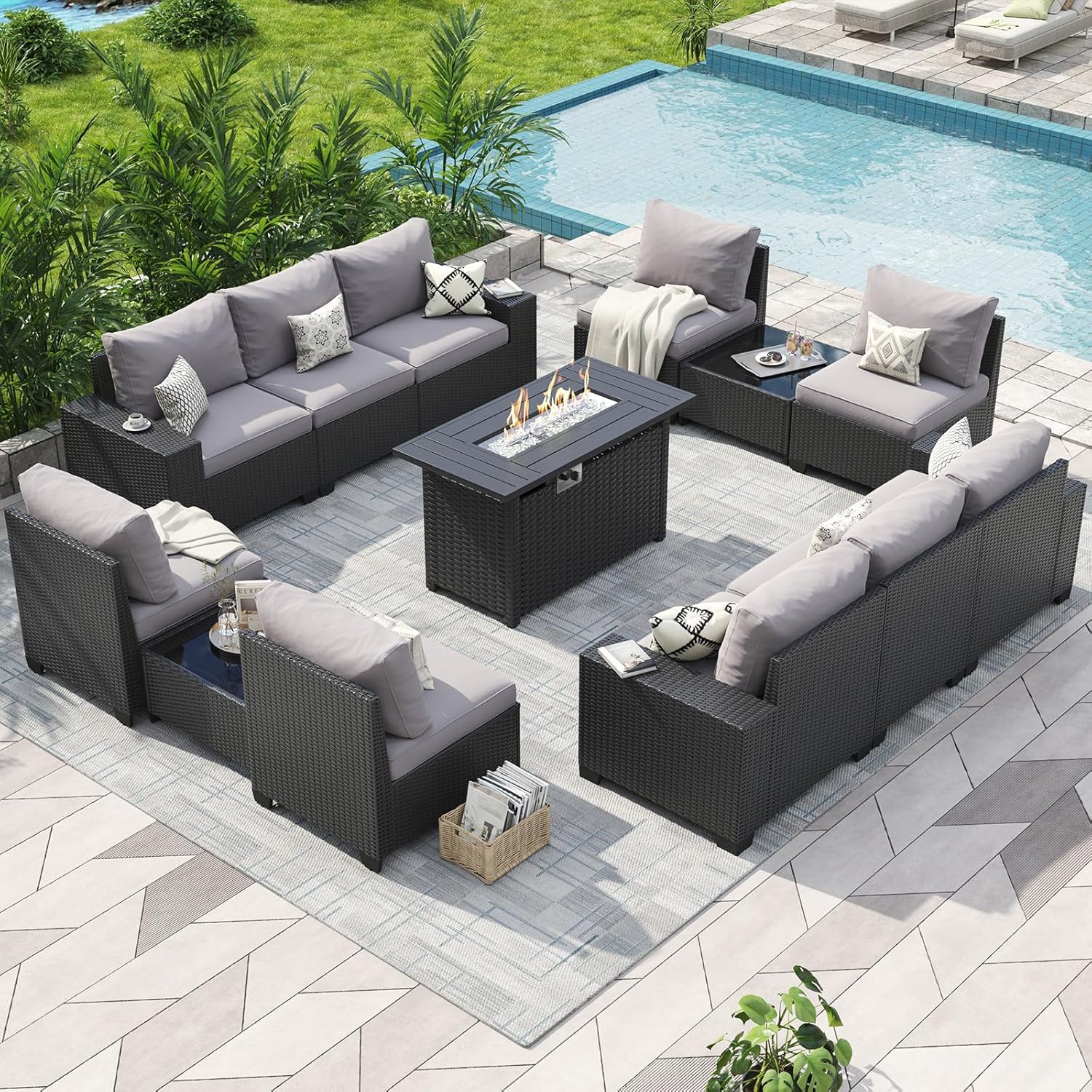 Patio Furniture Set 6 Pcs7Pcs/w Firepit9 Pcs Sofa