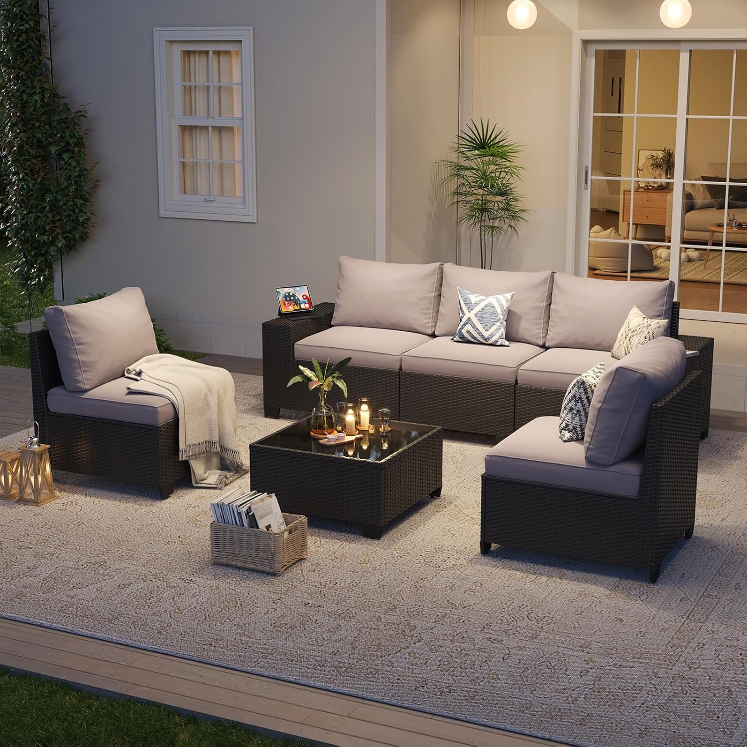 Patio Furniture Set 6 Pcs7Pcs/w Firepit9 Pcs Sofa