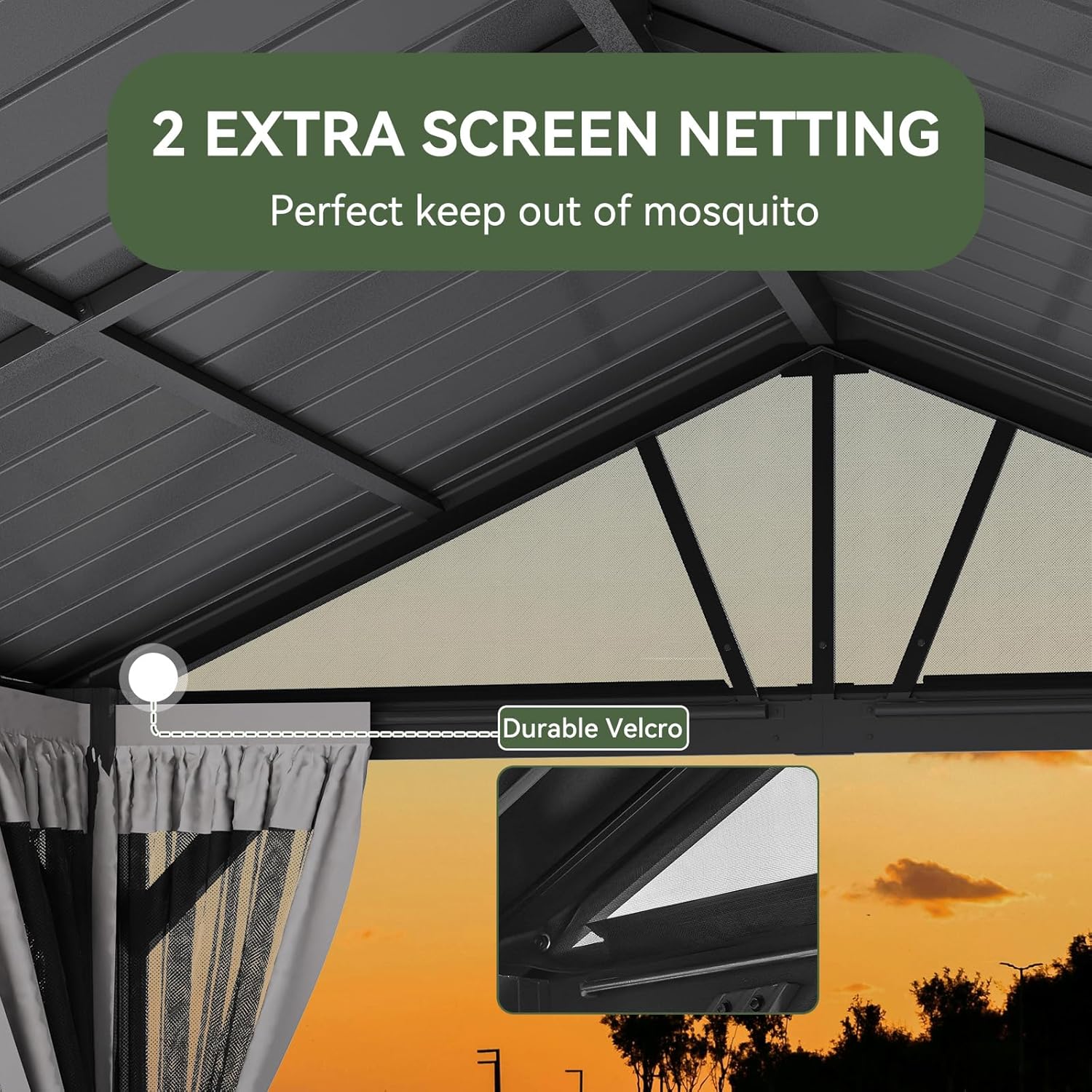 10' x 12' Aluminum Pavilion Gazebo with Gable Roof