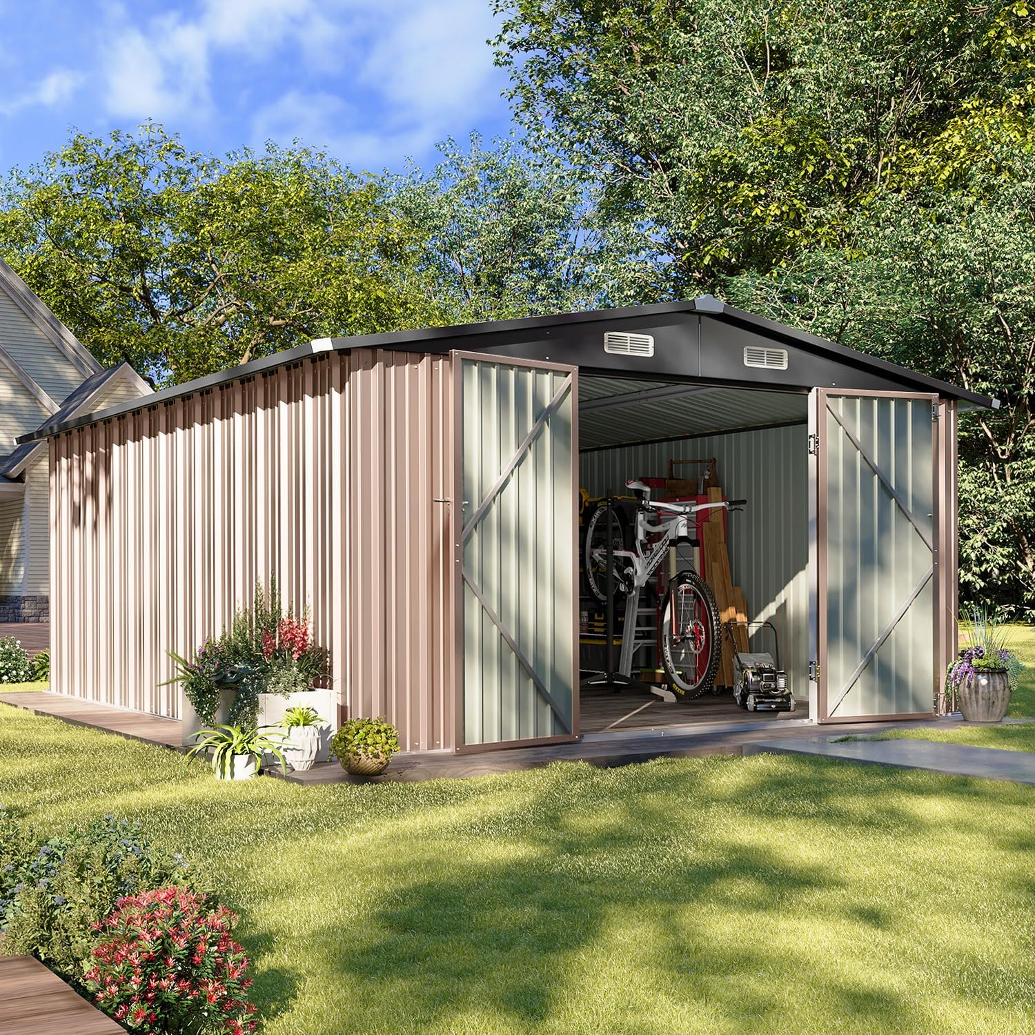 Metal Utility Shed House with Air Vent (Copy)