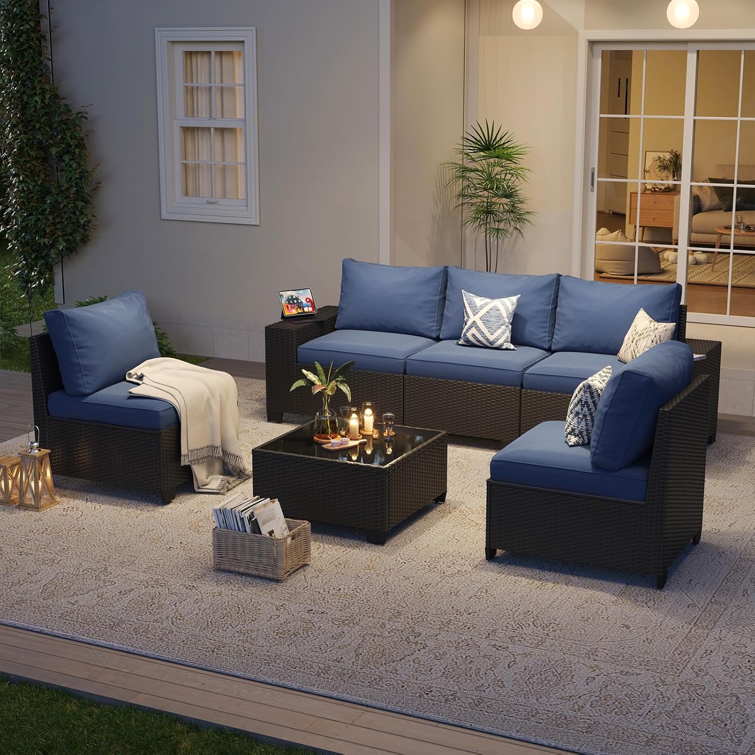 Patio Furniture Set 6 Pcs7Pcs/w Firepit9 Pcs Sofa