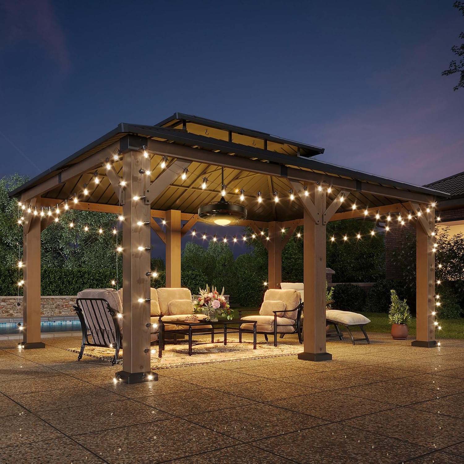 Hardtop Cedar Wood Gazebo