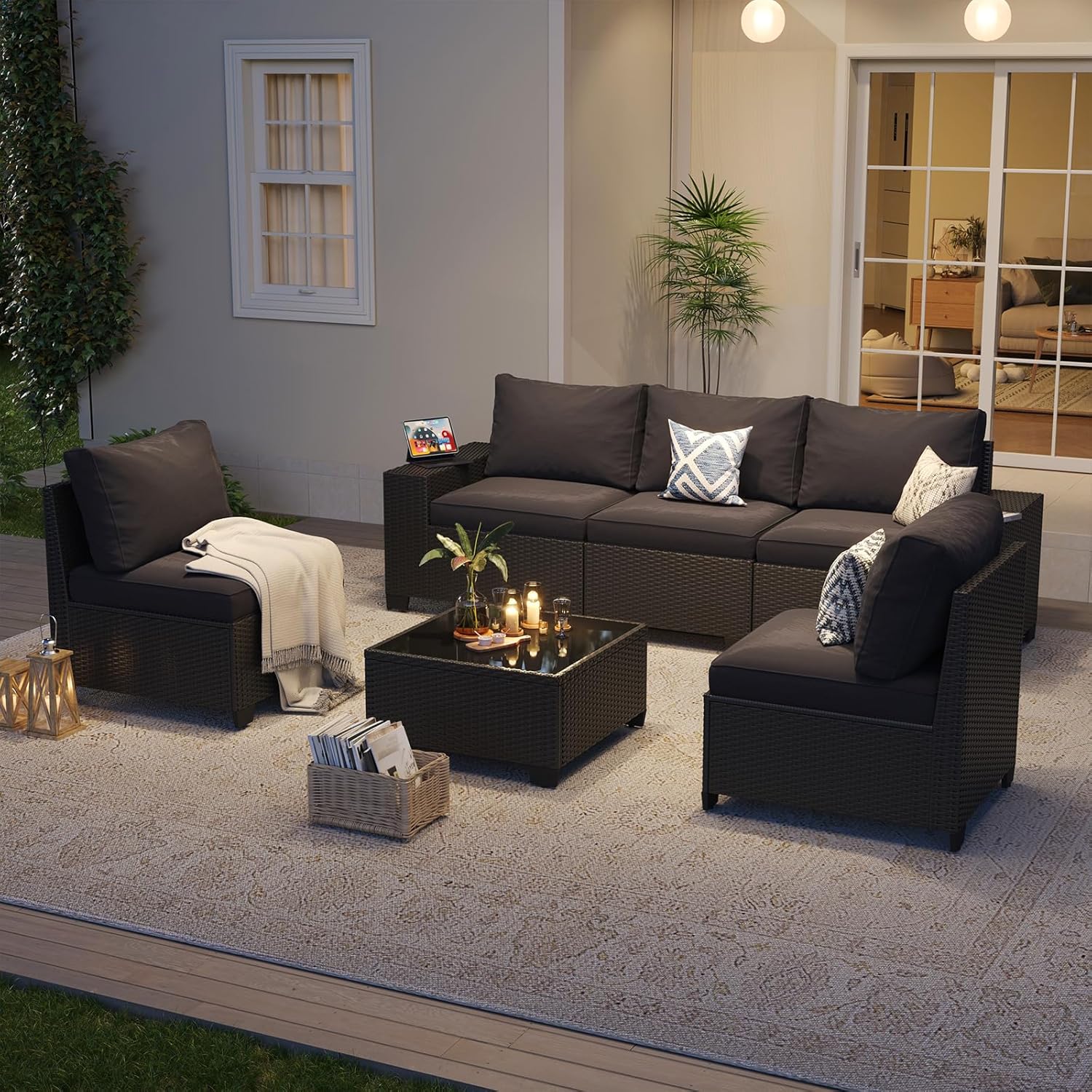 Patio Furniture Set 6 Pcs7Pcs/w Firepit9 Pcs Sofa