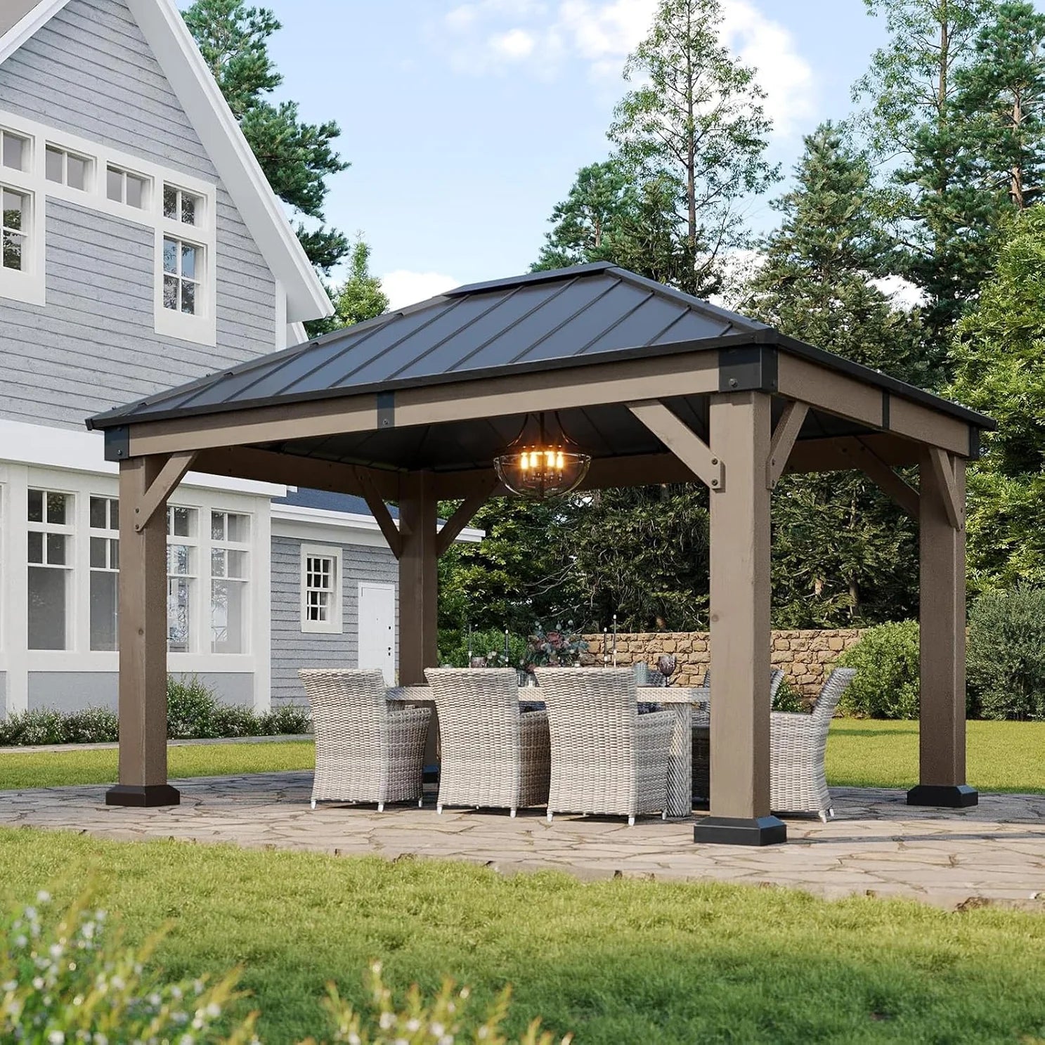 AOXUN Cedar Wooden Gazebo