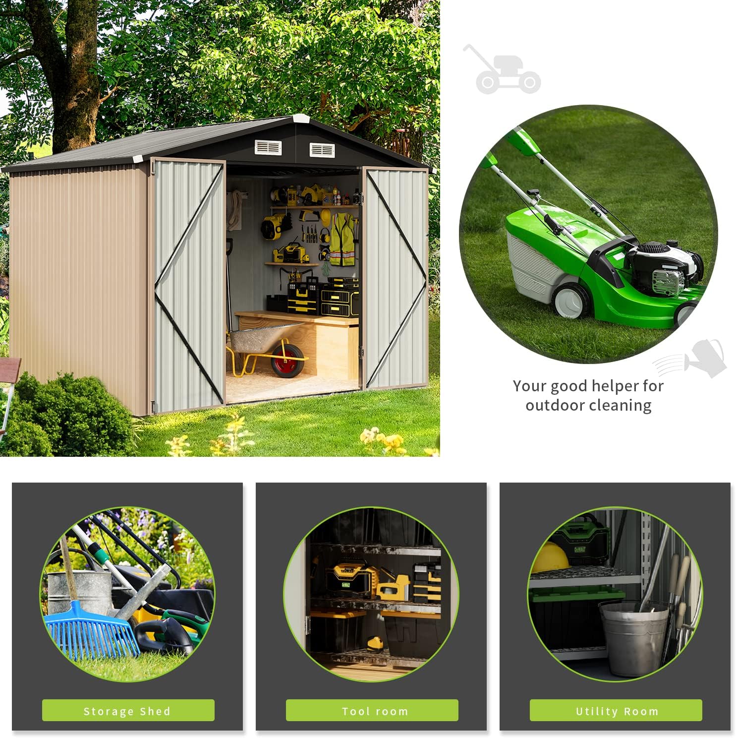 Metal Utility Shed House with Air Vent (Copy)