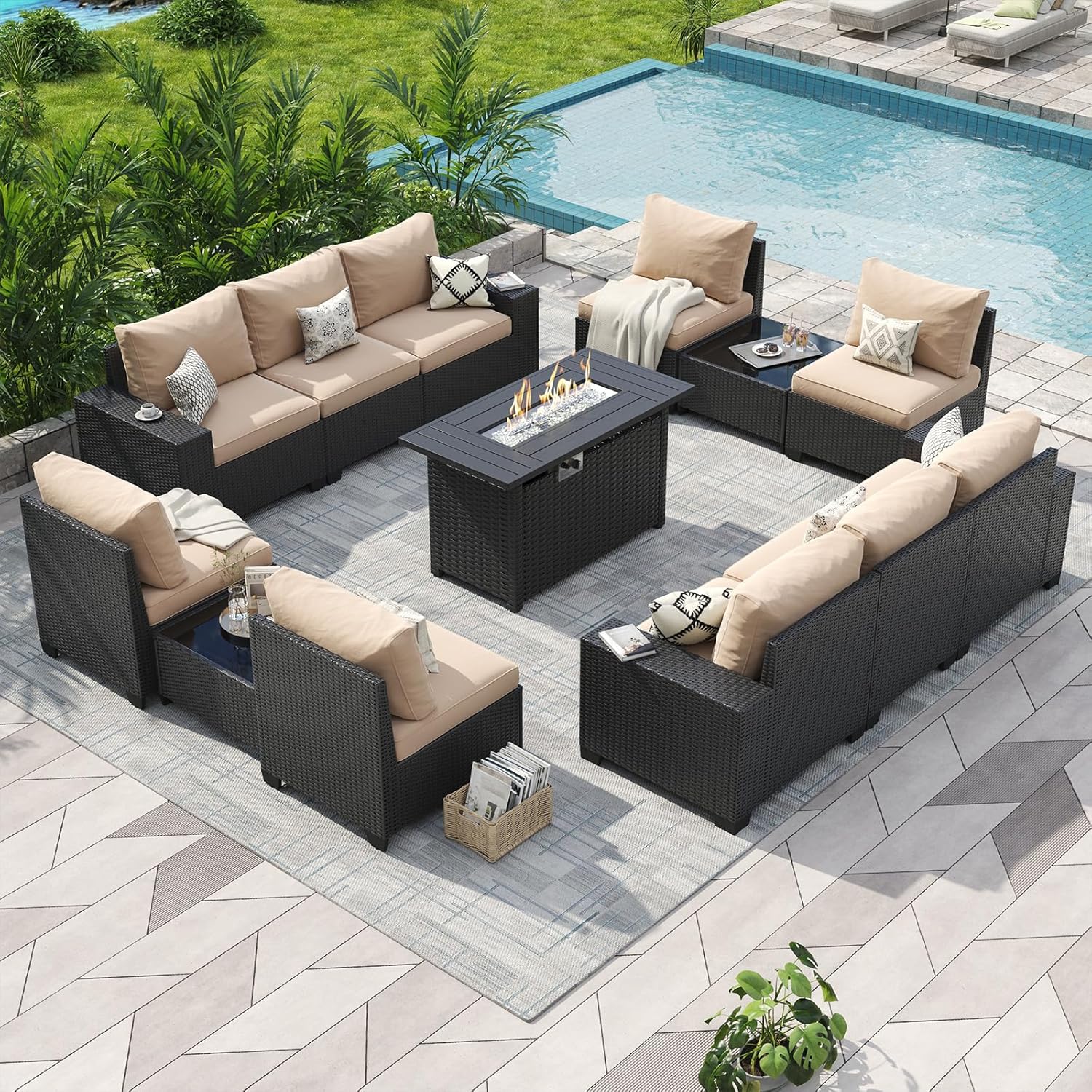 Patio Furniture Set 6 Pcs7Pcs/w Firepit9 Pcs Sofa