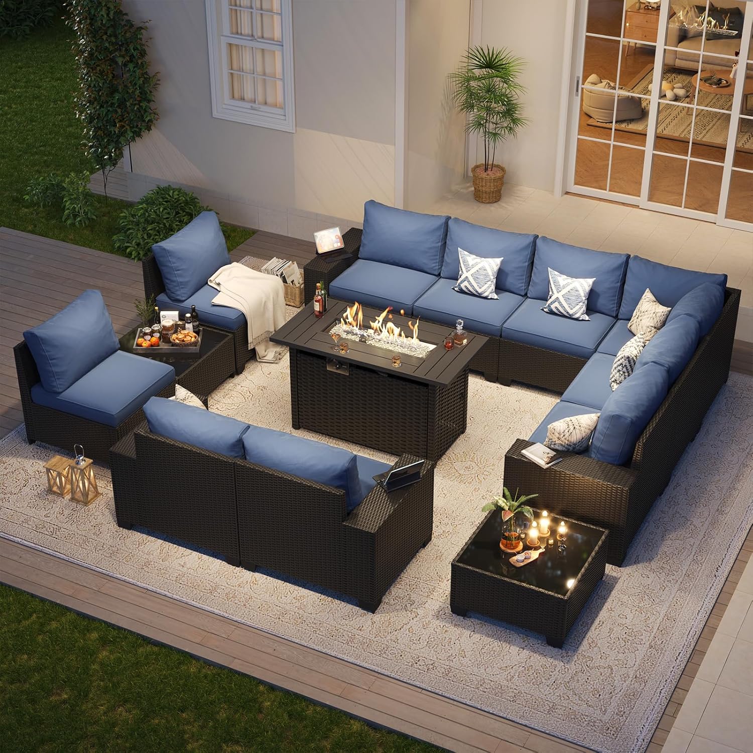 Patio Furniture Set 6 Pcs7Pcs/w Firepit9 Pcs Sofa