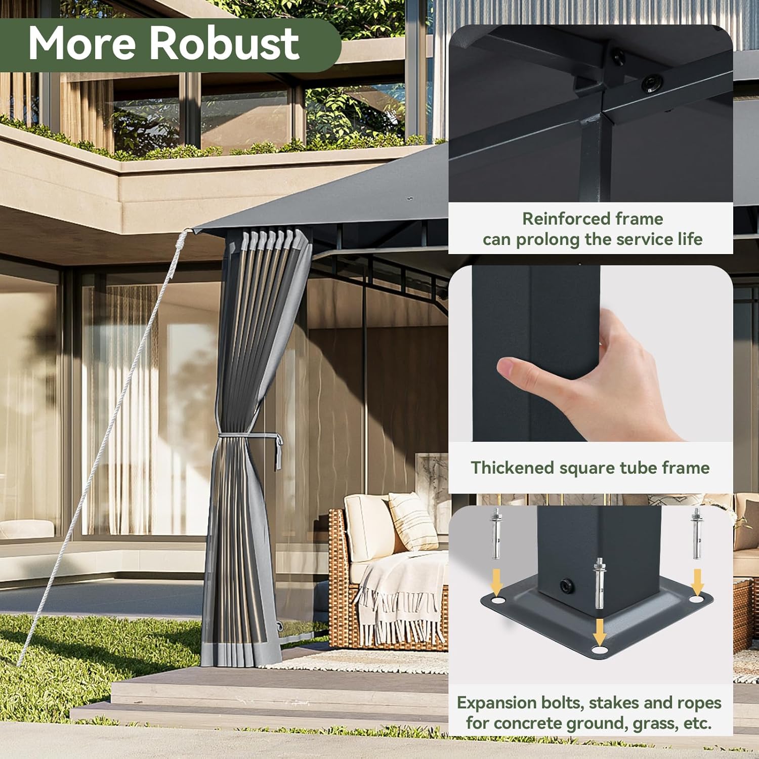 Soft Top Metal Frame Gazebo with Double Roofs