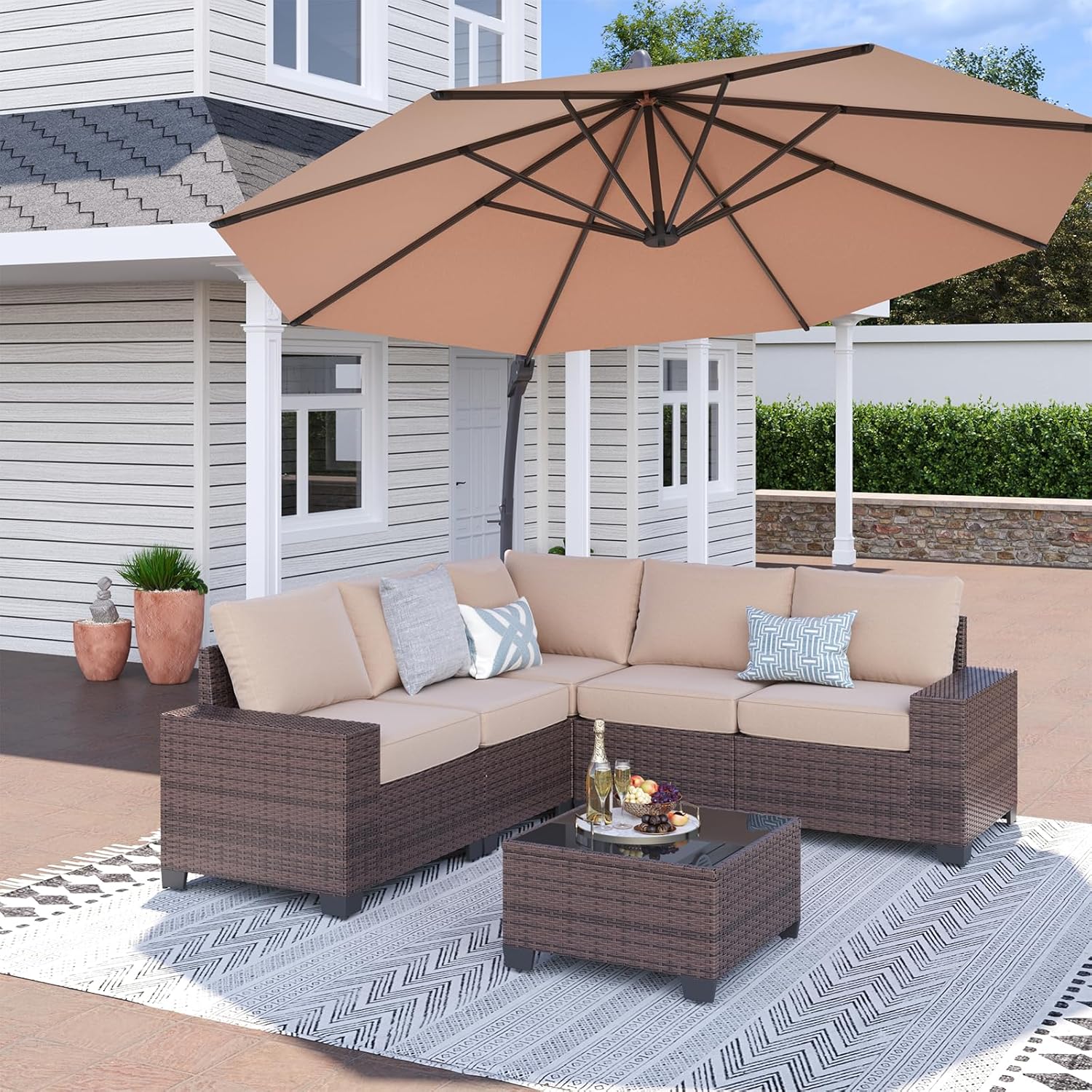 Aoxun 6 Pieces/7 Pieces Patio Furniture Set