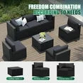 Clouddwell 7-Piece Patio Furniture Set on Sale, Black Rattan Wicker Outdoor Sectional Sofa Couch with Table Patio Conversation Set for Lawn& Backyard,Black