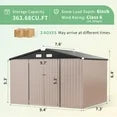 9.7' x 7.6' Outdoor Storage Shed, Meatl Shed with Door & Lock for Backyard, Garden