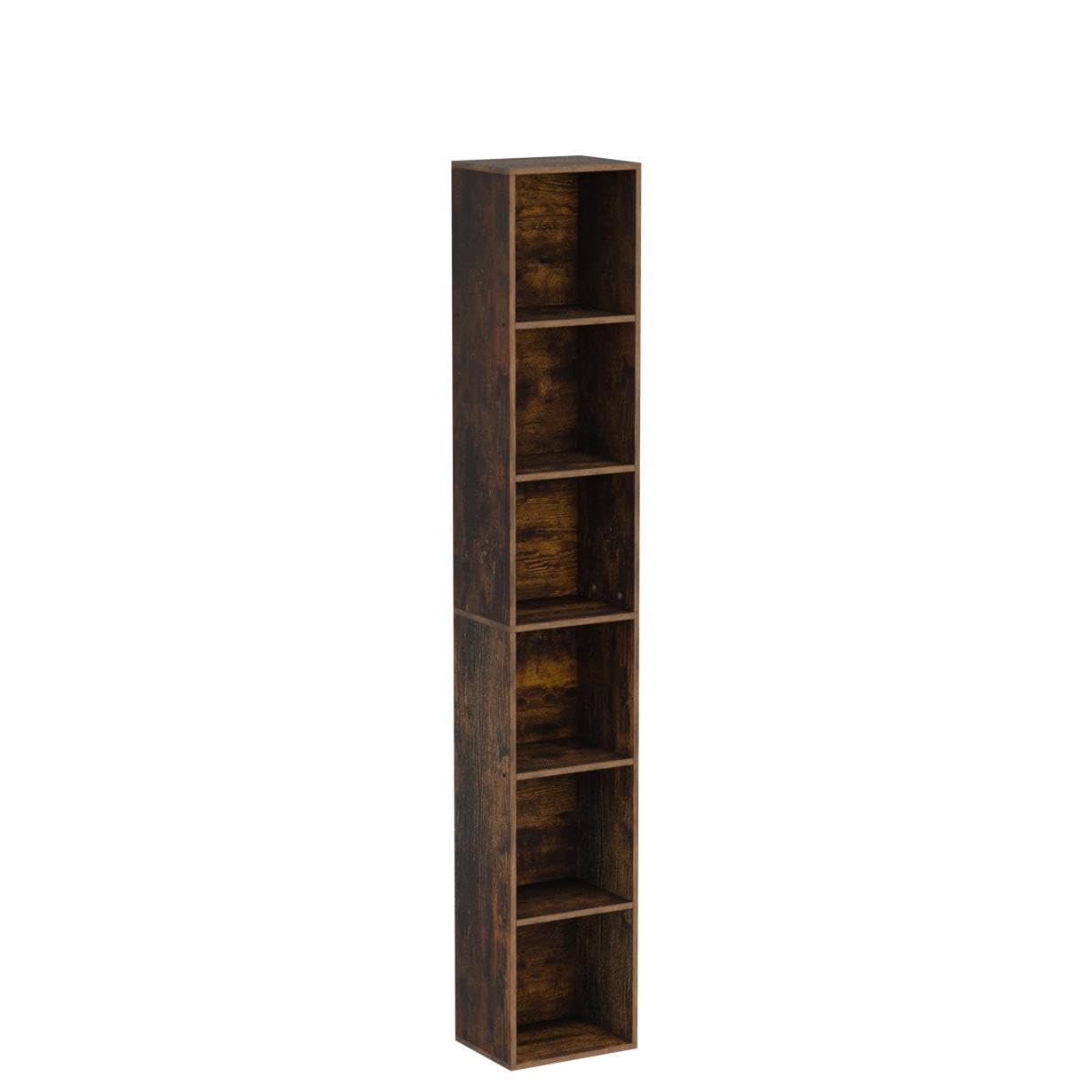 6-tier Standard Bookcase 71.5" Tall Bookshelf for Home Office, Brown