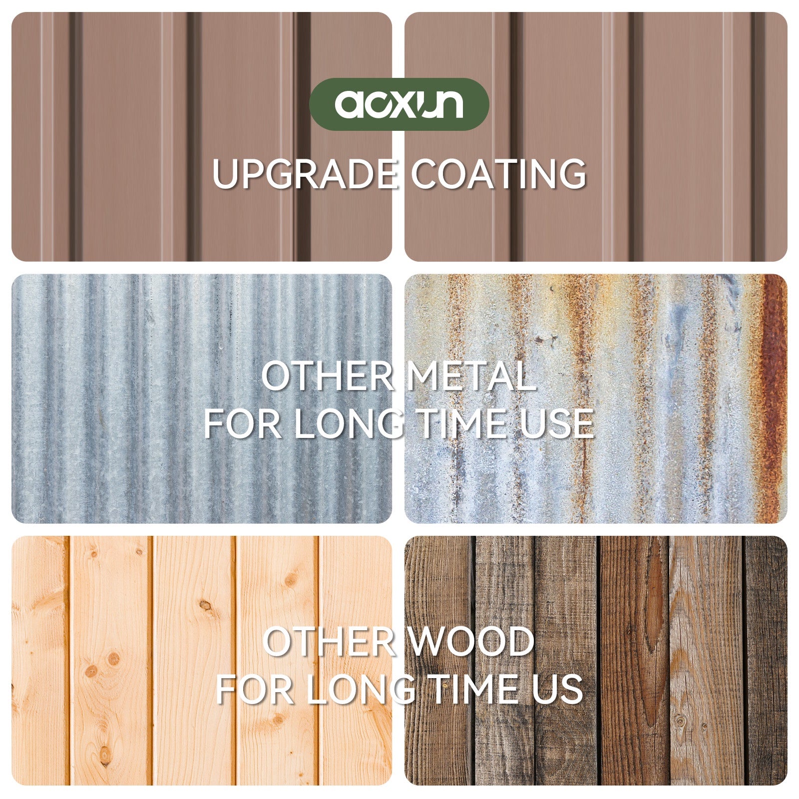 9.5 x 9.5 FT Outdoor Storage Shed, Patio Large Metal Shed with Lockable Door Waterproof Tool Shed for Paio, Lawn, Brown