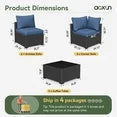 10 Piece Patio Furniture Set Wicker Rattan Patio Sectional Sofa Set Outdoor Seating Furniture with 4'' Thickened Cushion, Navy Blue (Include Waterproof Cover)