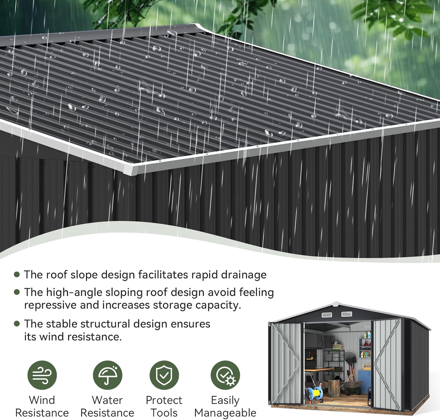 Metal Utility Shed House with Air Vent (Copy)