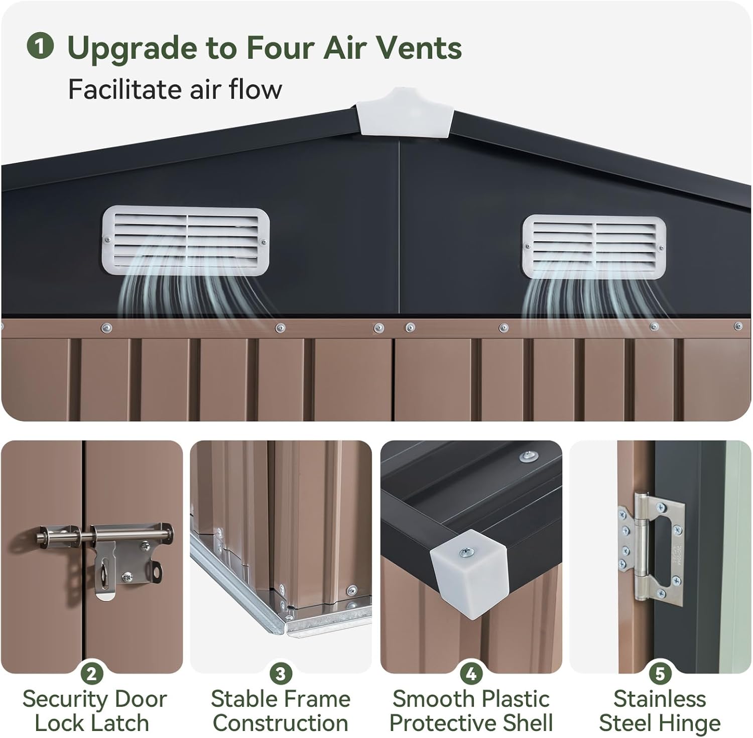 Metal Utility Shed House with Air Vent (Copy)