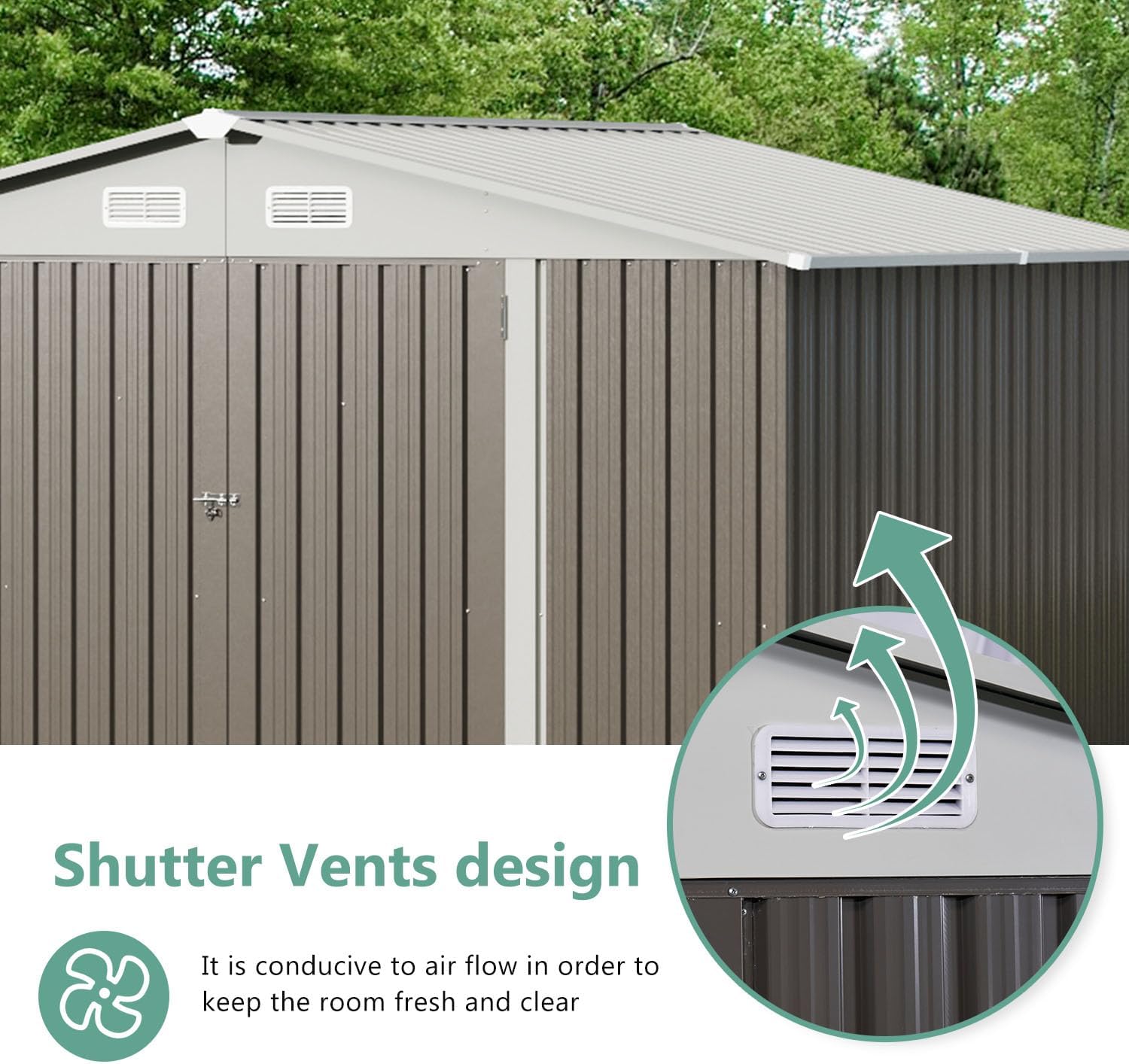 Metal Utility Shed House with Air Vent (Copy)