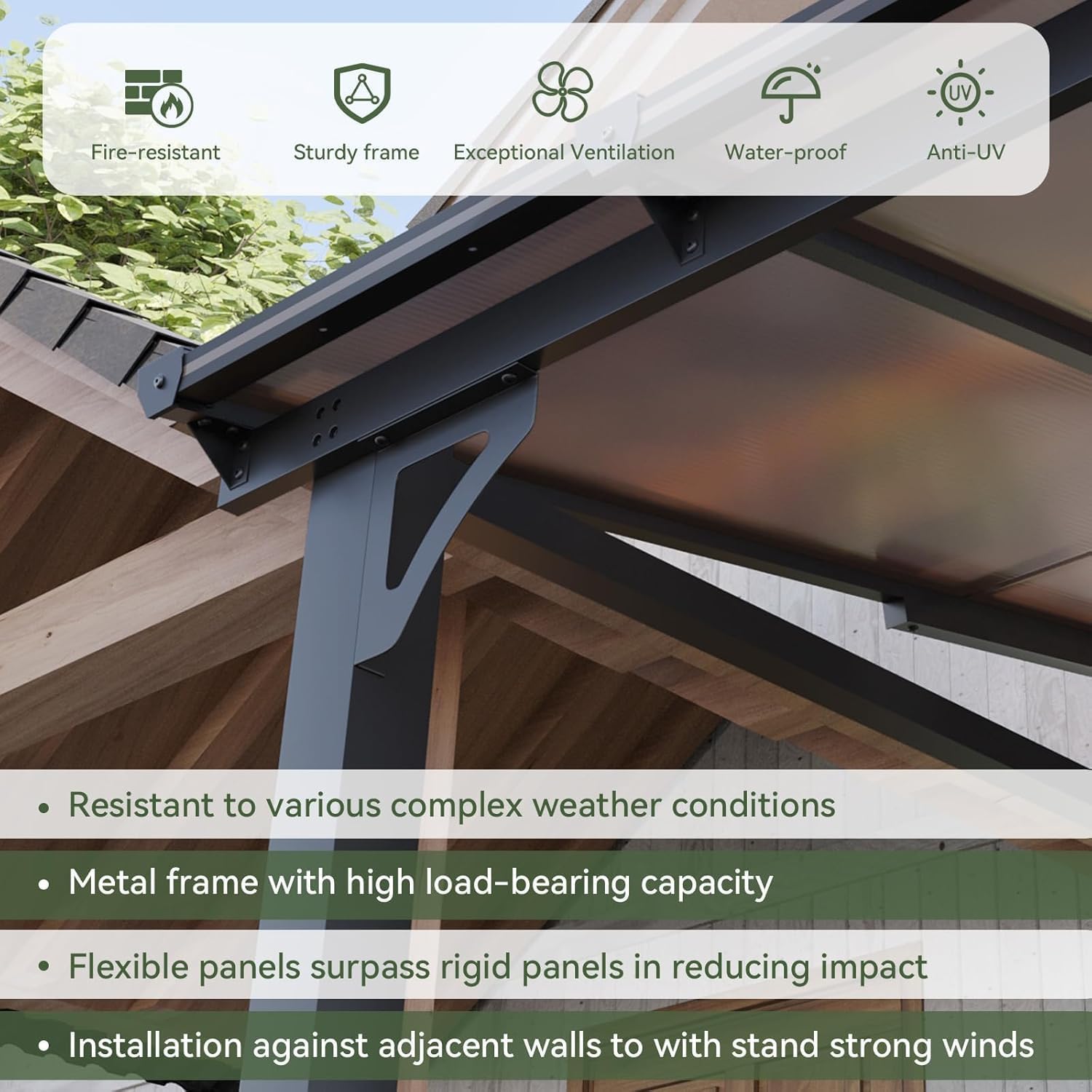 Polycarbonate Wall Mounted Lean To Gazebo