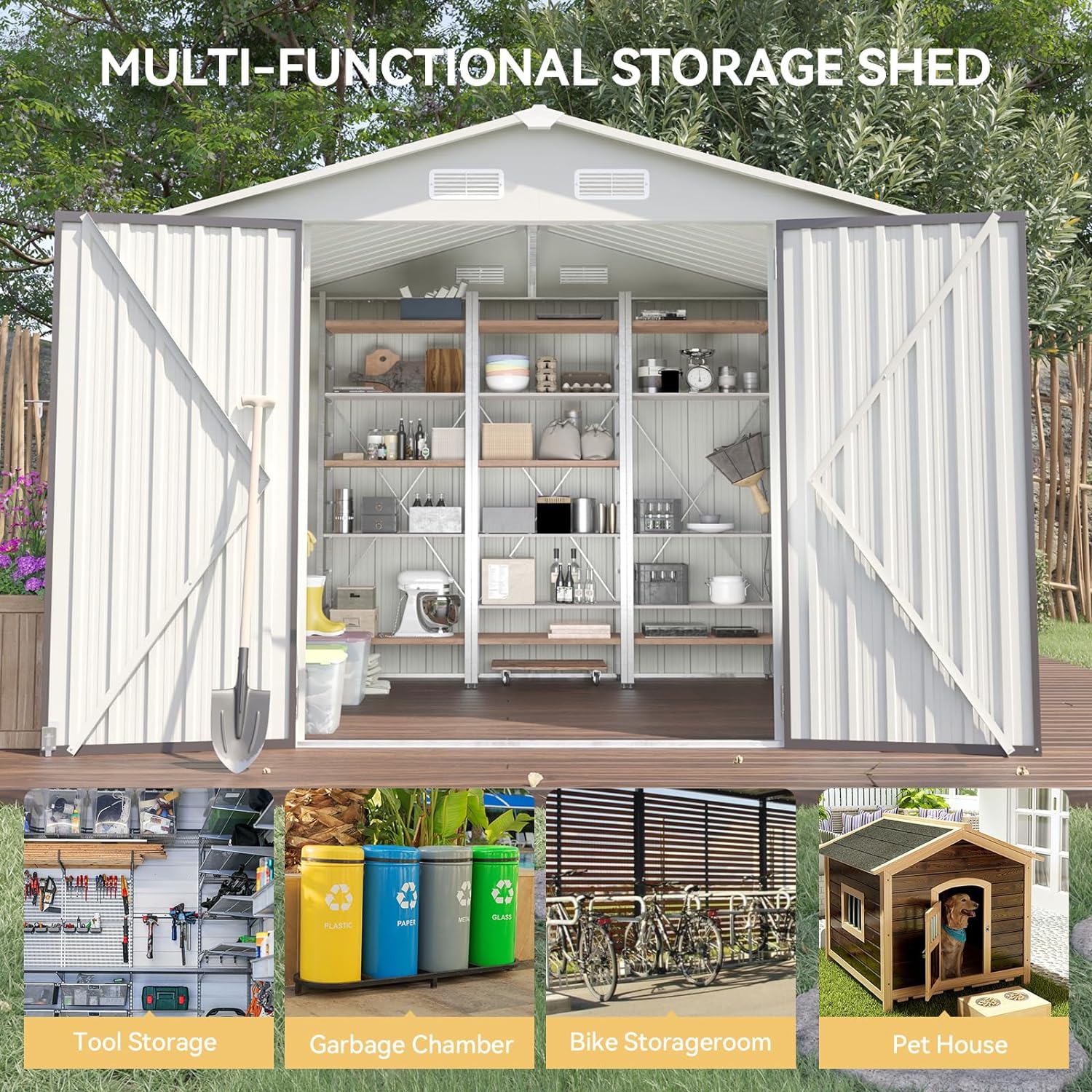 Metal Utility Shed House with Air Vent (Copy)