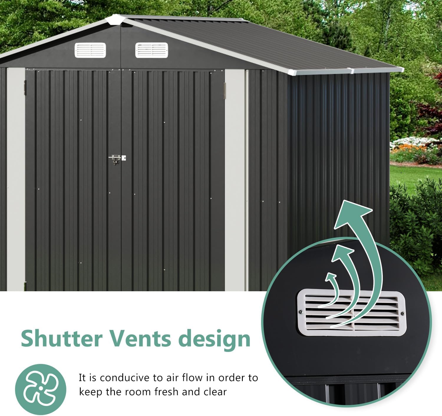 Metal Utility Shed House with Air Vent (Copy)