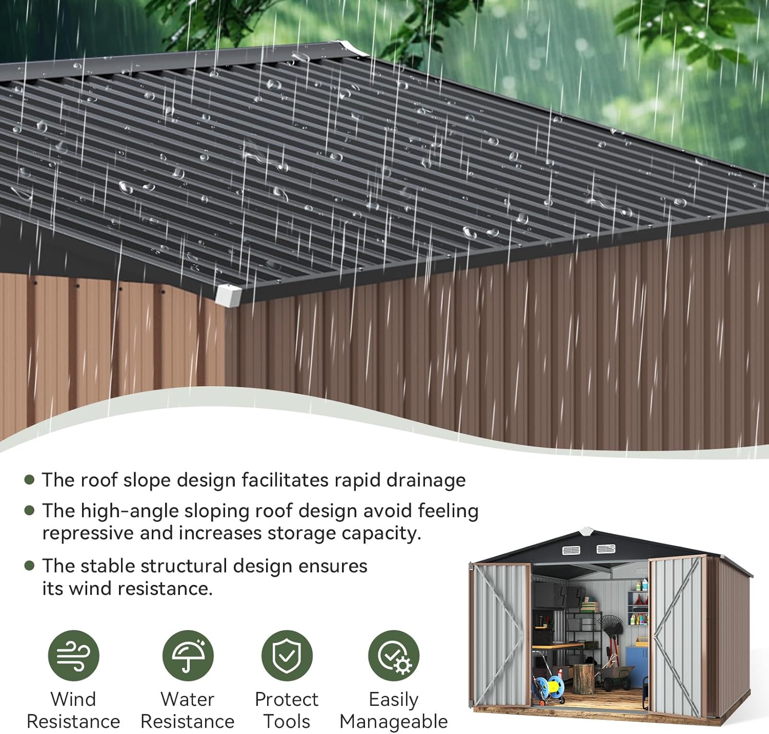Metal Utility Shed House with Air Vent (Copy)