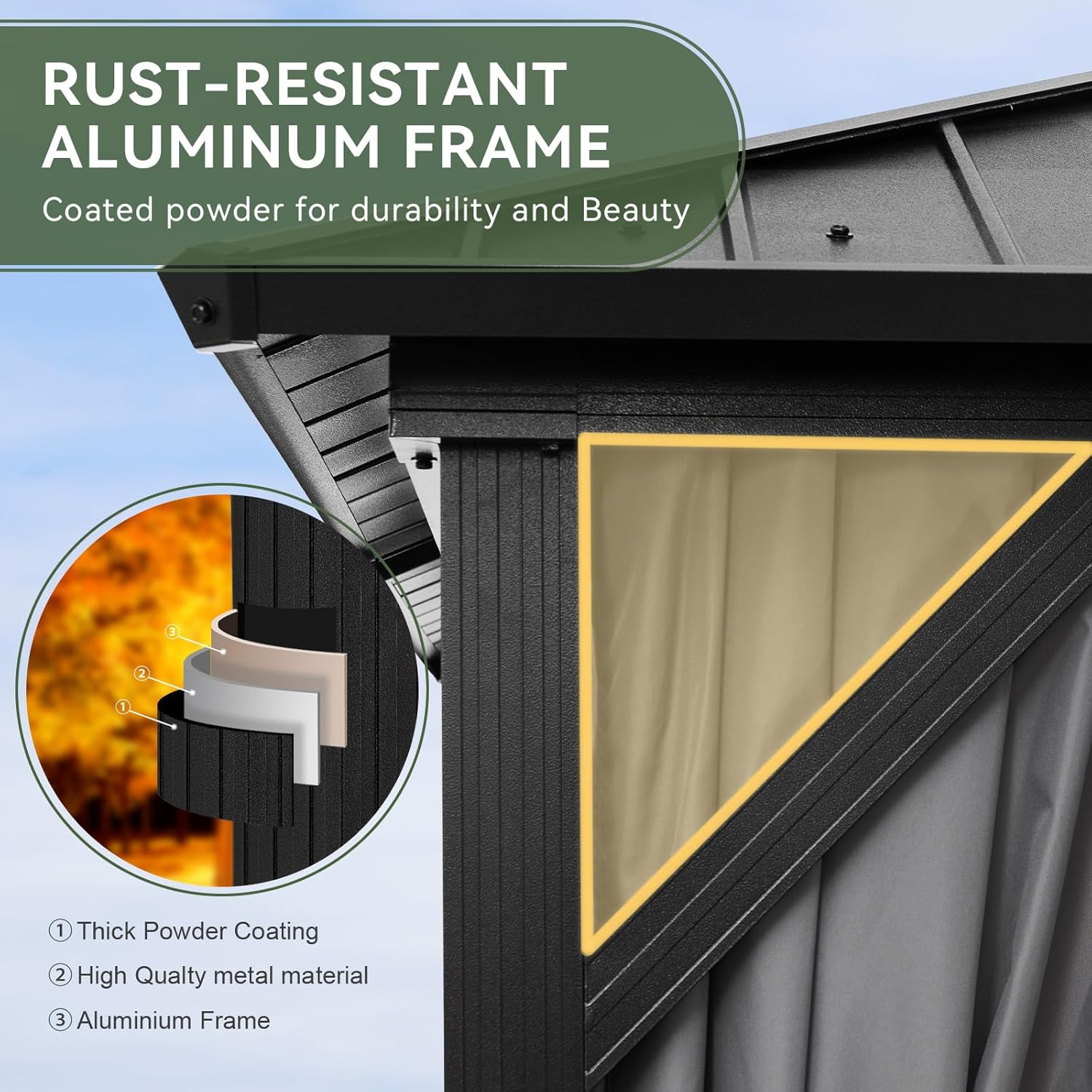 Hardtop Aluminum Gazebo with Rain Gutter