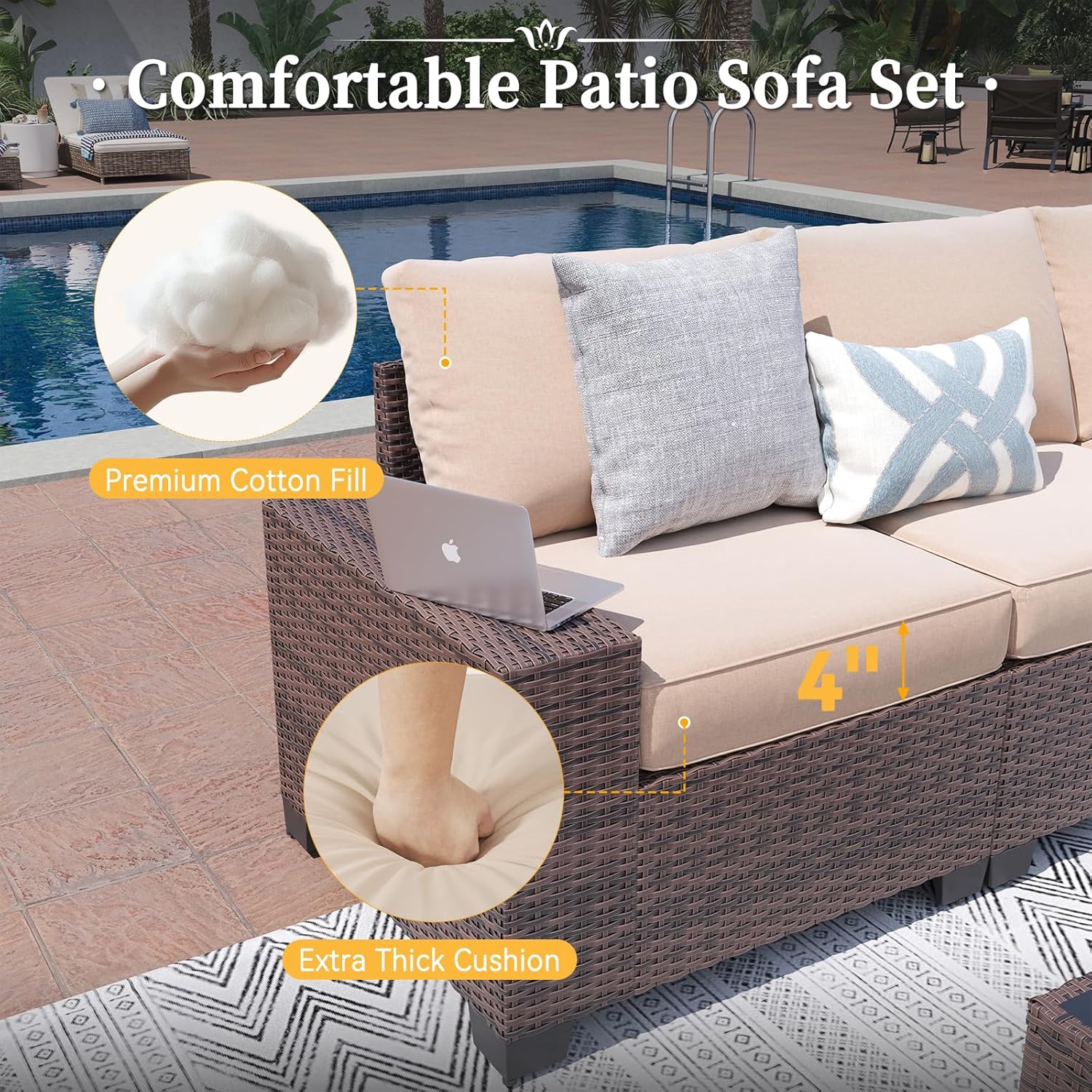 Aoxun 6 Pieces/7 Pieces Patio Furniture Set