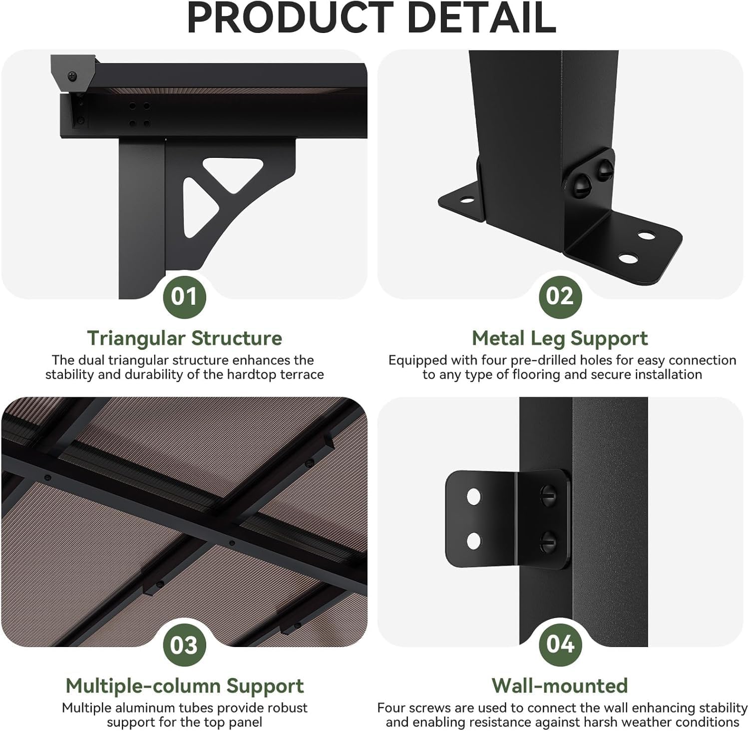 Polycarbonate Wall Mounted Lean To Gazebo