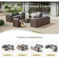 10 Piece Patio Furniture Set Wicker Rattan Patio Conversation Set Outdoor Sectional Sofa Set with Coffee Table and 4” Thickened Cushions, Gray (Waterproof Cover Included)