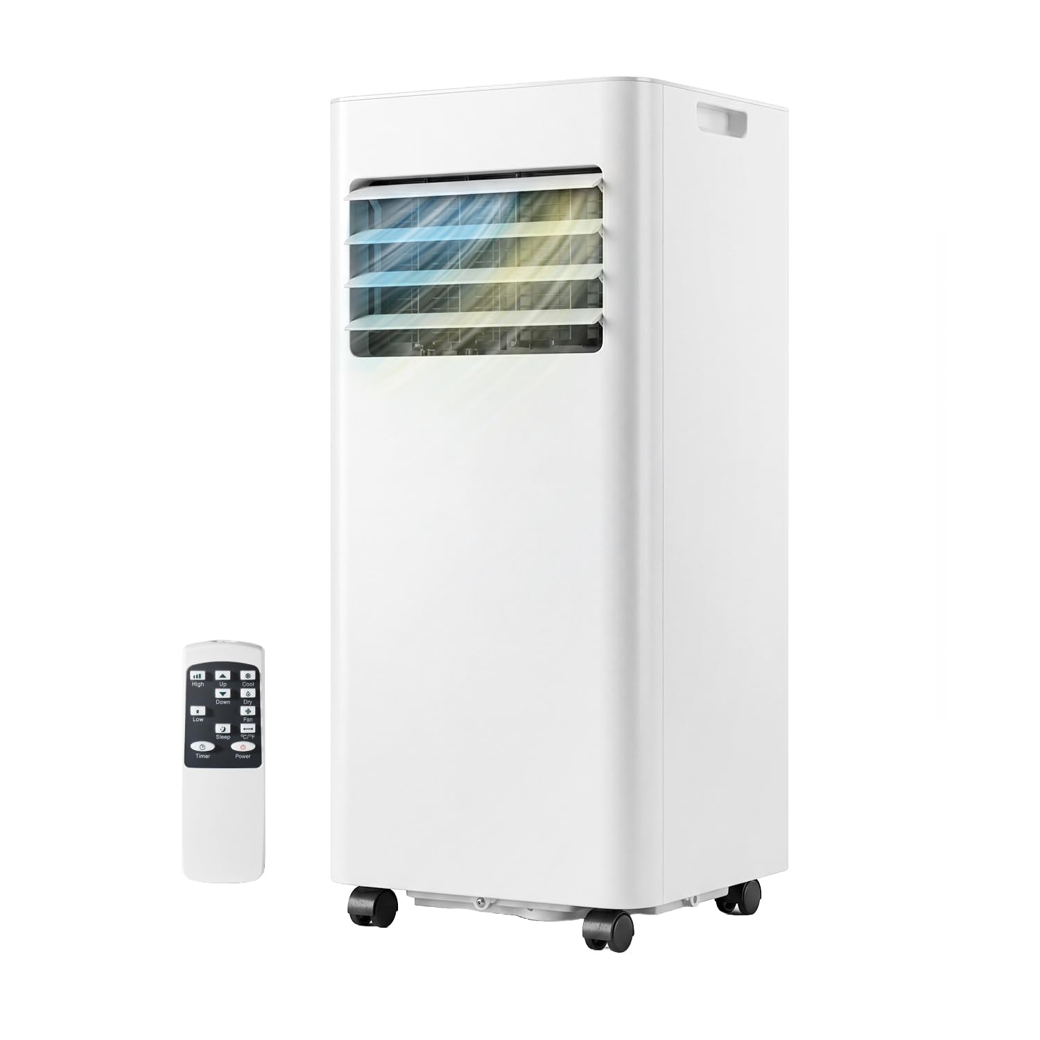 Aoxun 10000BTU Portable Air Conditioner with Heater, 5-in-1 Portable AC Unit with Cooling & Heating, Fan & Dehumidifier up to 450 sq.ft, 24H Timer, Remote Control and Window Kit Included, White