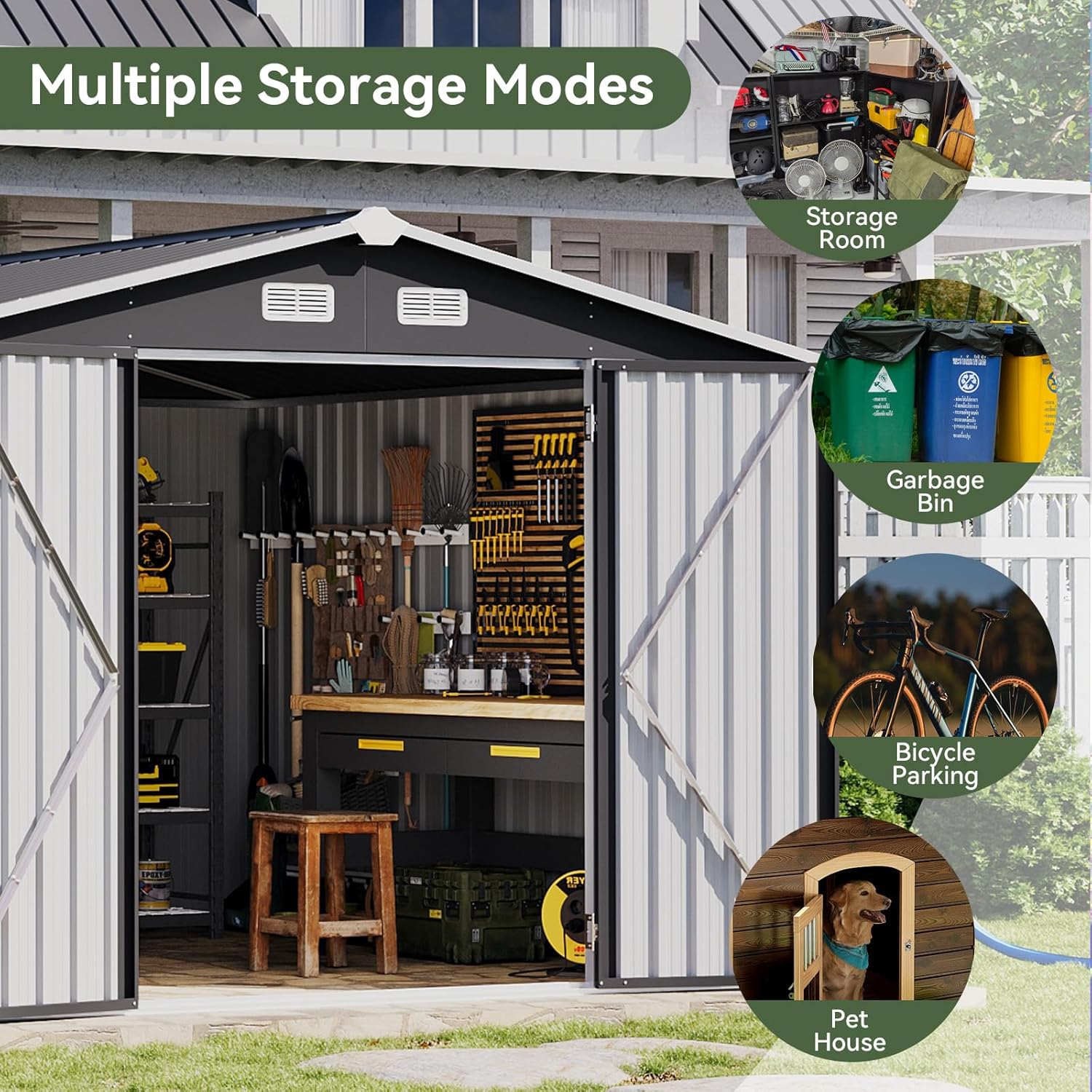 Metal Utility Shed House with Air Vent (Copy)