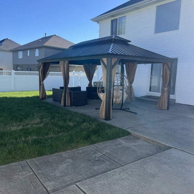 Hardtop Aluminum Gazebo with Rain Gutter