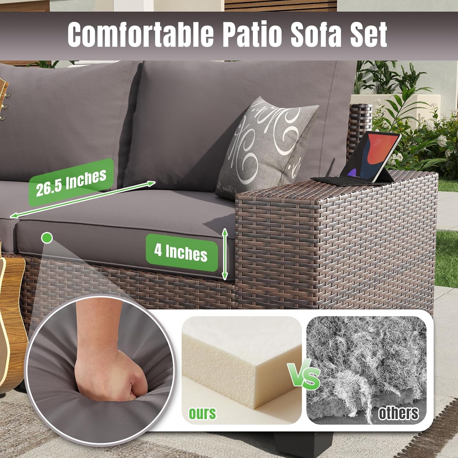 Aoxun 6 Pieces/7 Pieces Patio Furniture Set